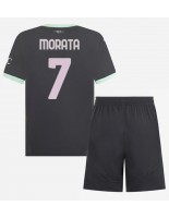 AC Milan Alvaro Morata #7 Kolmaspaita Lasten 2024-25 Lyhythihainen (+ shortsit)